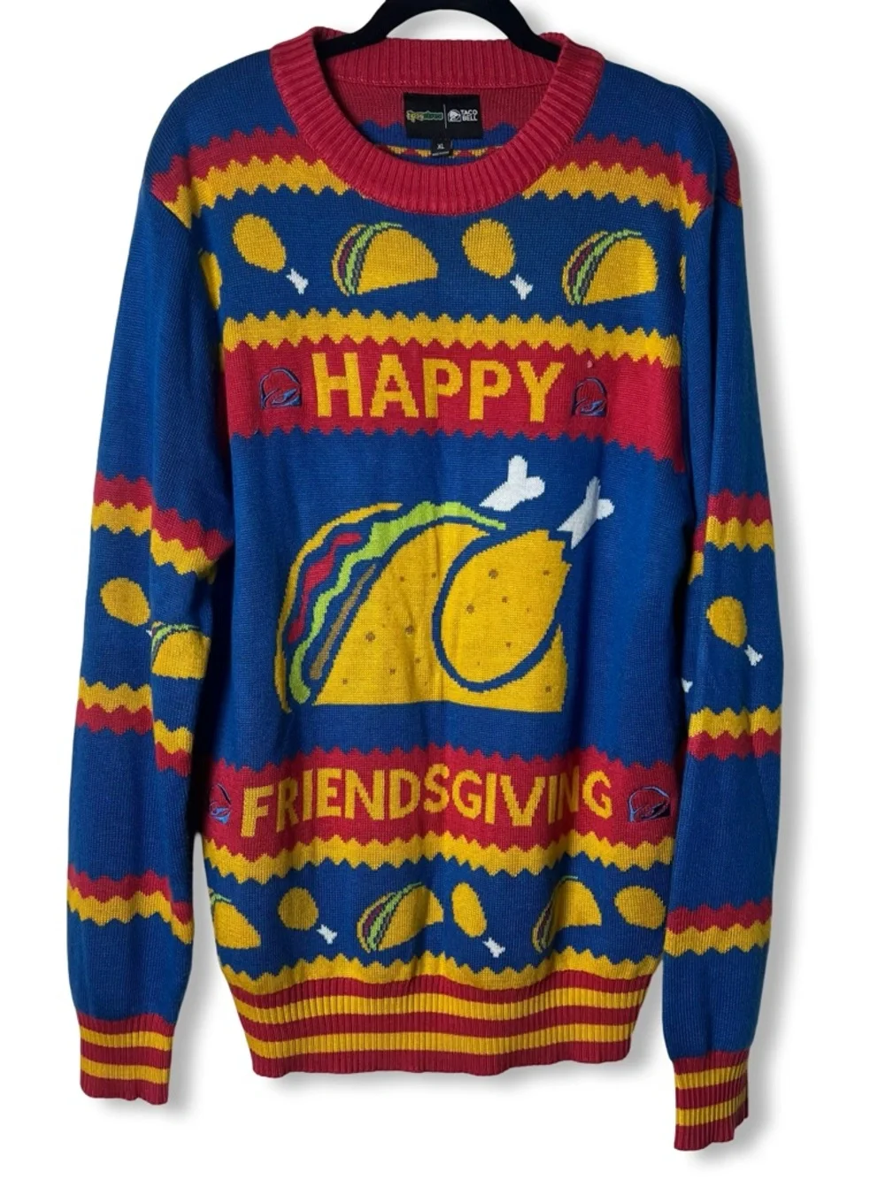 Tipsy Elves x Taco Bell Happy Friendsgiving Sweater Unisex Sz. XL